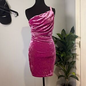 Cotton Candy purpleAsymmetrical Ruched Cocktail Dress